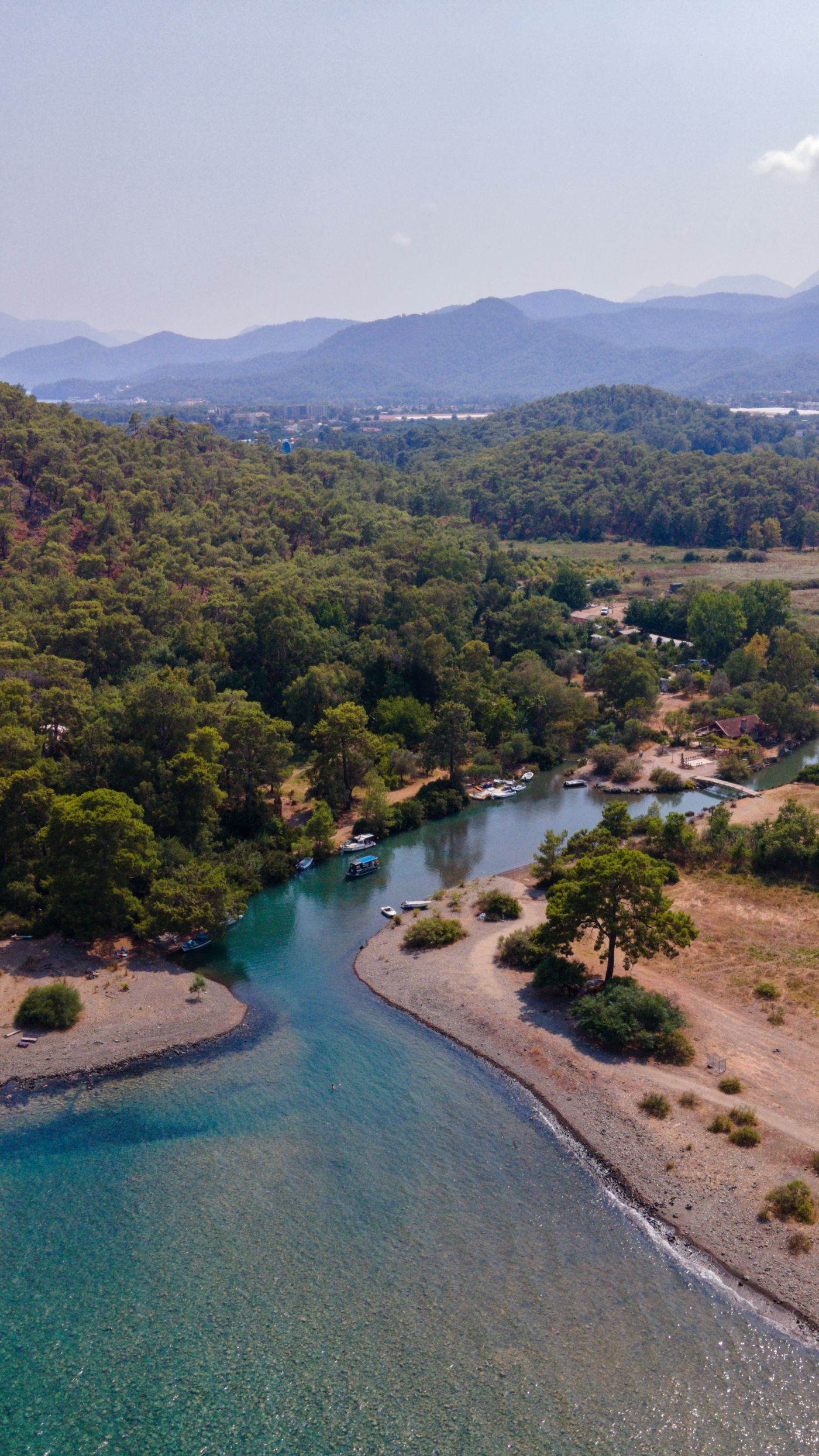 Aerial View of Lush River and Forest Landscape — illustrative stock photograph