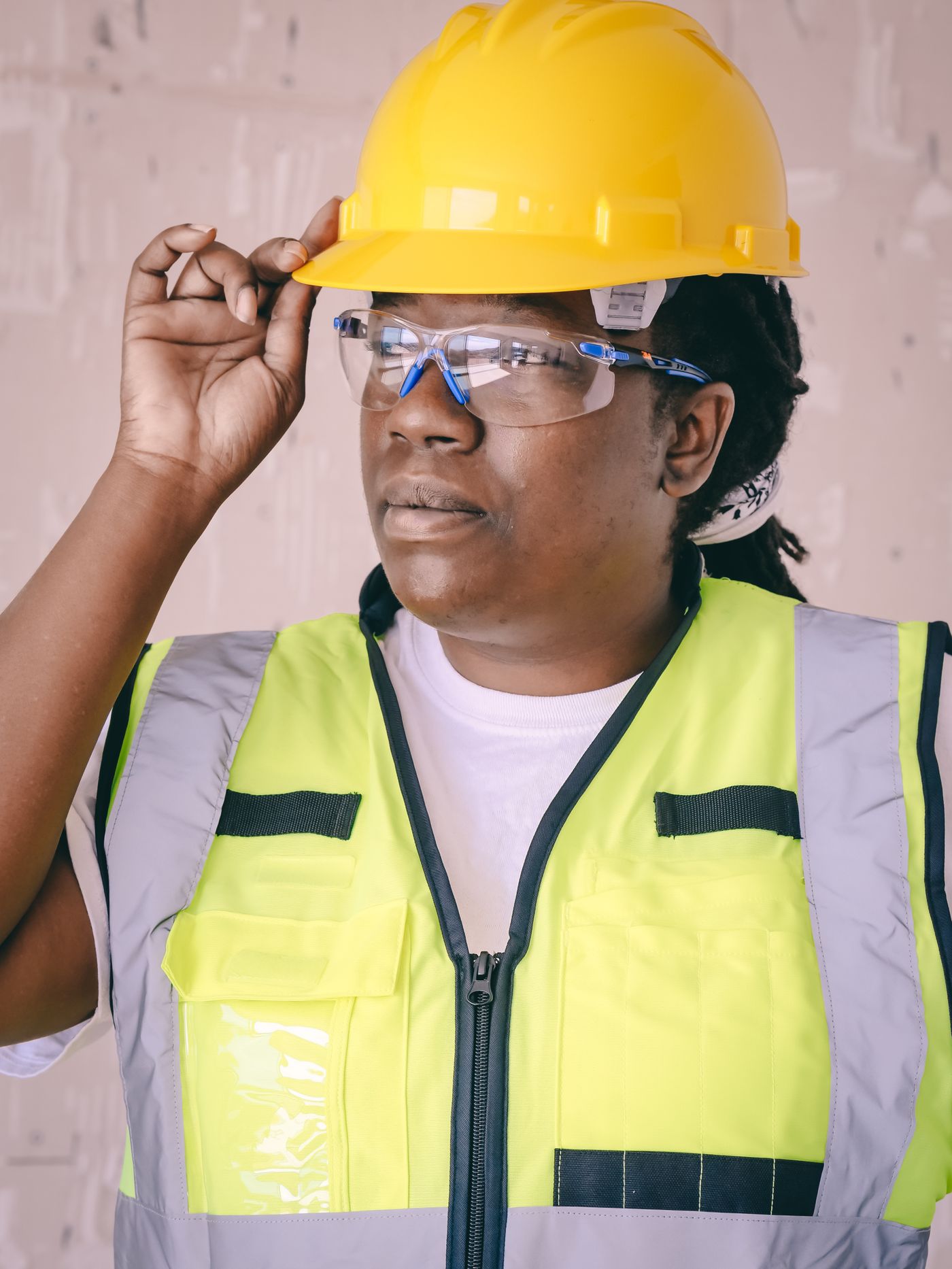 Close Up Photo of Female Engineer Wearing Safety Glasses — illustrative stock photograph